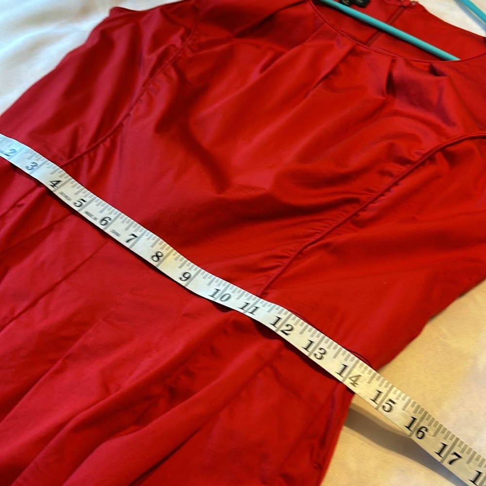 Talbots Red Cotton Blend Sleeveless Fit and Flair Dress Size 8 - Picture 11 of 13